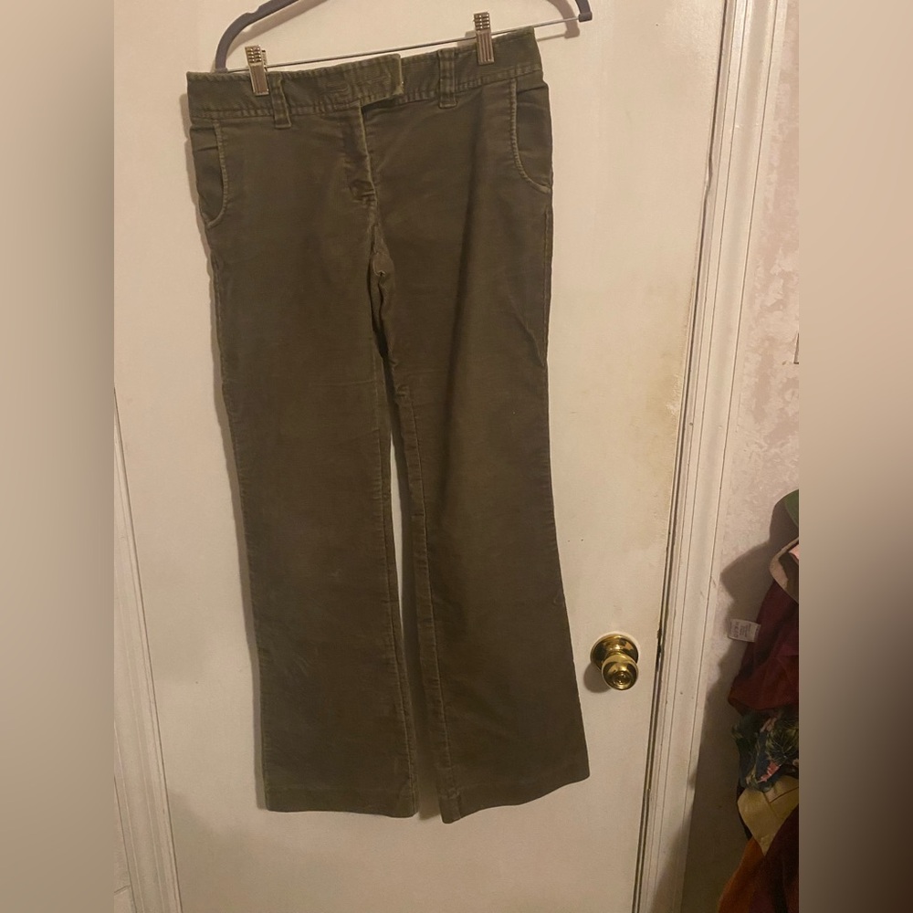 H&M  green corduroy pants size 8 boot cut excellent condition